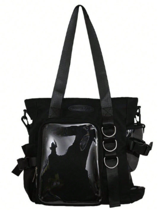 Japanese Kawaii Itabag DIY Badges Display Plate College Student Shoulder Bag Nylon Purses And Handbags Tote Crossbody Bags JK High Quality School Book Bag Ita Bag, Street & Japanese Style Women Bag