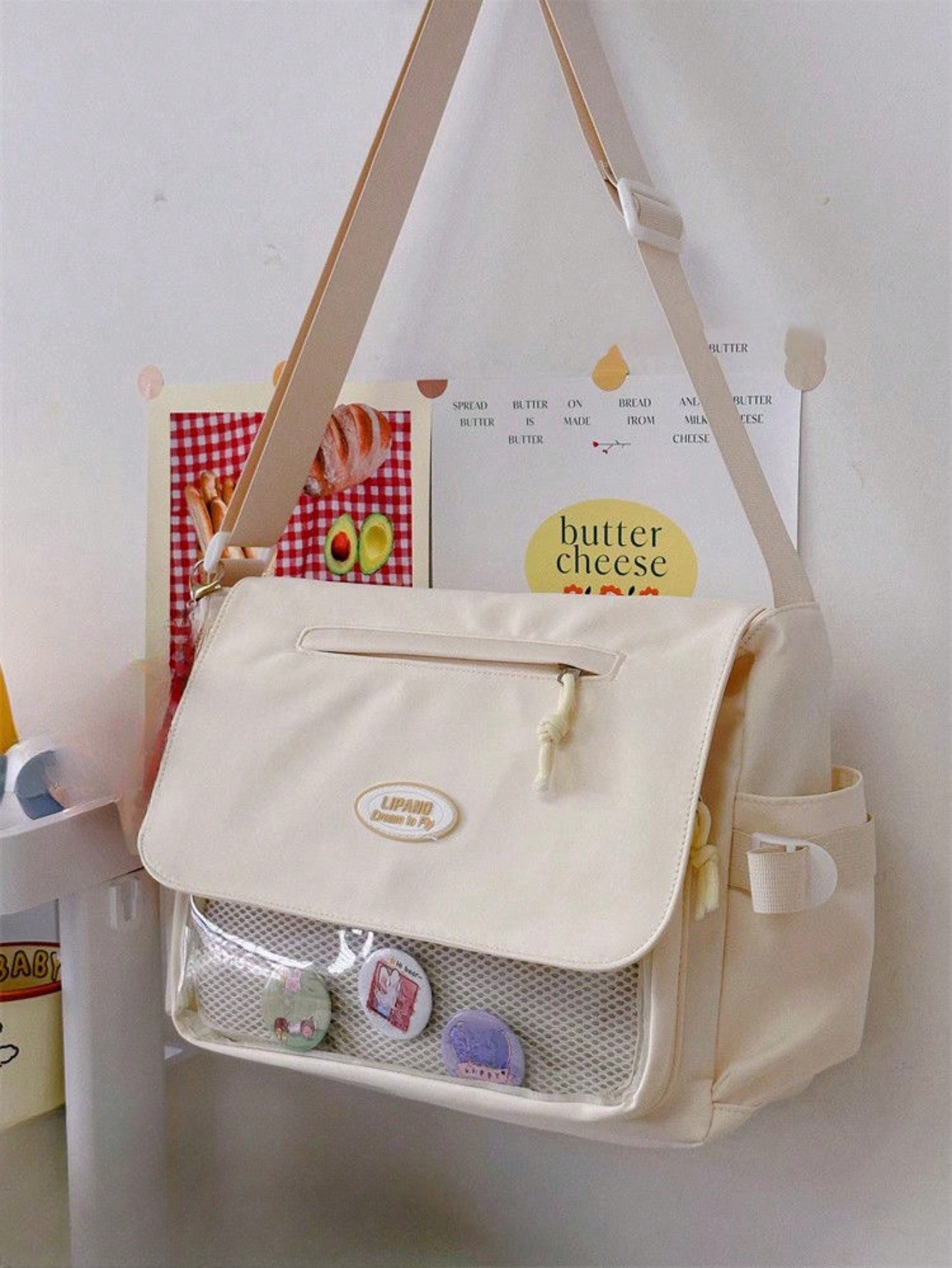 Neue 2025 Kawaii Itabag Damen Messenger Bag, Transparente Umhängetaschen für Schulmädchen, Kontrastfarbene Ita Bag Cover Schultertasche, Street & Japanischer Stil Damentasche