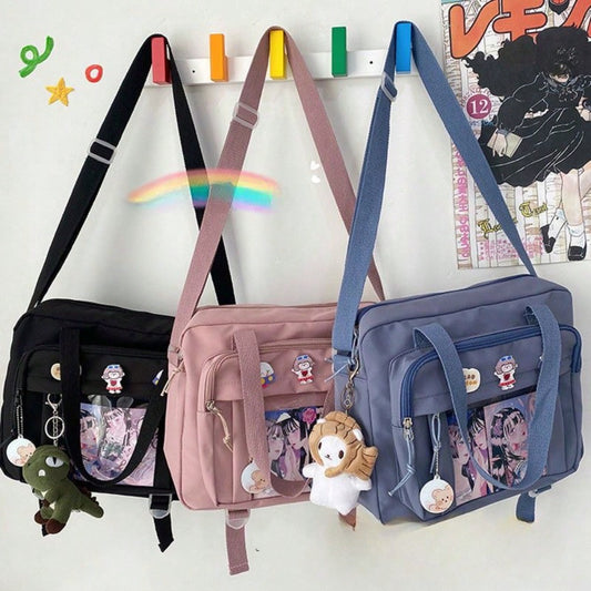 Japanese High School Girls JK Bag Transparent Handbags Book Bag Satchels Shoulder Bag Itabag Big Crossbody Bags Women Ita Bag, Street & Japanese Style Women Bag