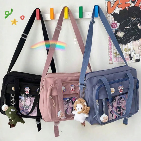 Japanese High School Girls JK Bag Transparent Handbags Book Bag Satchels Shoulder Bag Itabag Big Crossbody Bags Women Ita Bag, Street & Japanese Style Women Bag - Ita Bag Lover