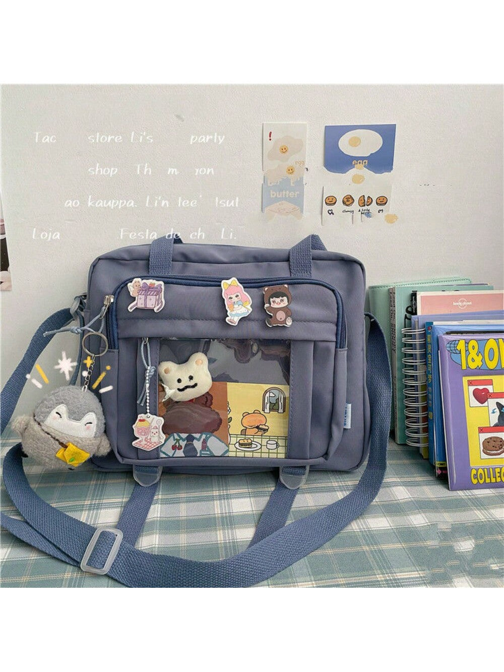 Japanese High School Girls JK Bag Transparent Handbags Book Bag Satchels Shoulder Bag Itabag Big Crossbody Bags Women Ita Bag, Street & Japanese Style Women Bag