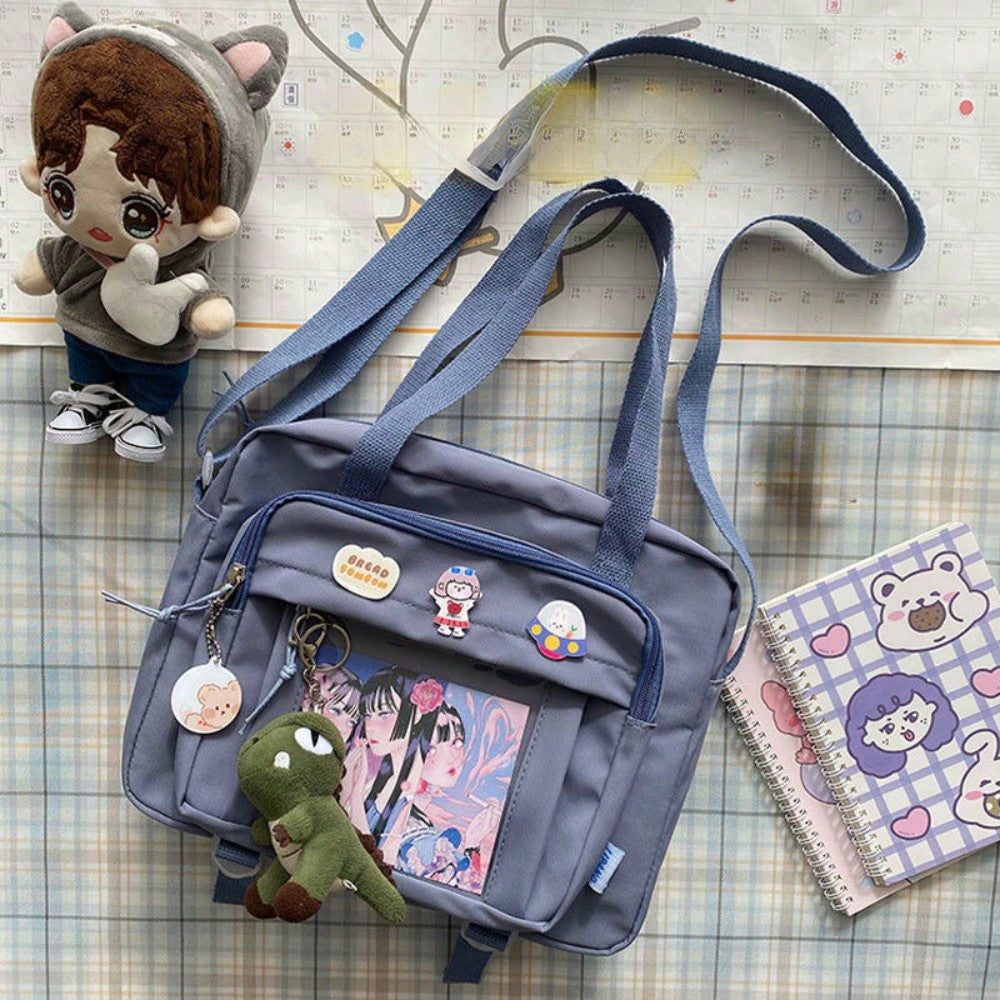 Japanese High School Girls JK Bag Transparent Handbags Book Bag Satchels Shoulder Bag Itabag Big Crossbody Bags Women Ita Bag, Street & Japanese Style Women Bag