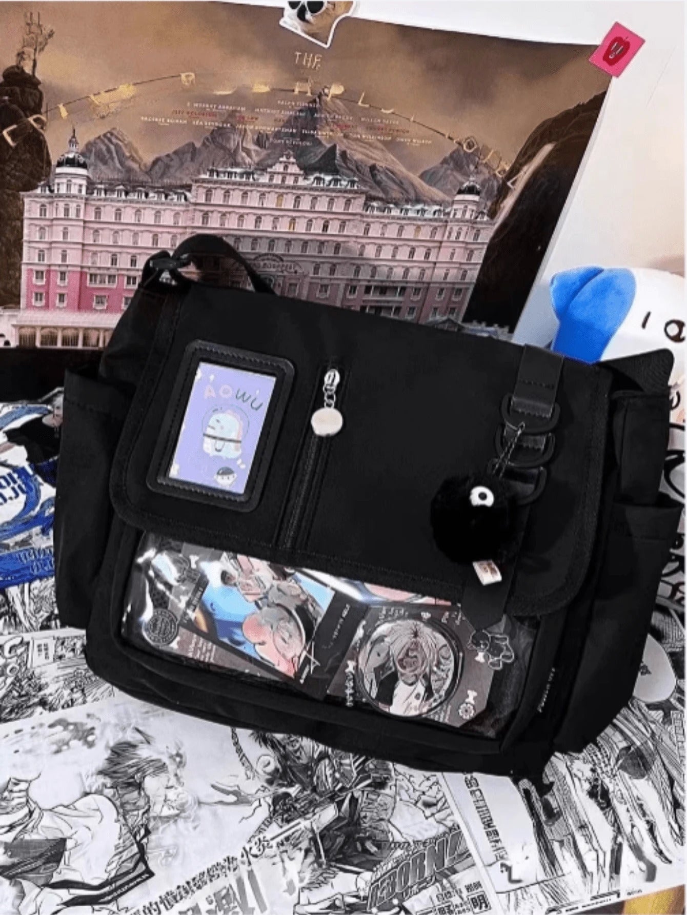 School Student Itabag Women Clear Transparent Pocket Crossbody Bags Girls With Small Card Window Pin Display Plate Hot Sell Shoulder Bag JK Girls Ita Bag DIY Badges Bag Bolsos