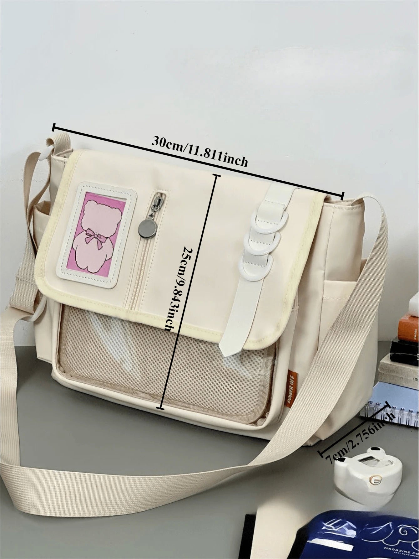 Japanese Harajuku Itabag Women New 2025 Back to School Messenger Bag With Badges Display Plate Crossbody Bags Women College Student Kawaii Ita Bag Shoulder Bag Girls Bolso Mujer