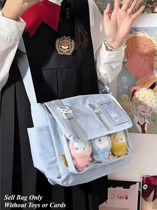 Japanese Harajuku Itabag Women New 2025 Back to School Messenger Bag With Badges Display Plate Crossbody Bags Women College Student Kawaii Ita Bag Shoulder Bag Girls Bolso Mujer