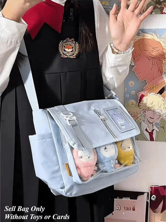 Japanese Harajuku Itabag Women New 2025 Back to School Messenger Bag With Badges Display Plate Crossbody Bags Women College Student Kawaii Ita Bag Shoulder Bag Girls Bolso Mujer - Ita Bag Lover