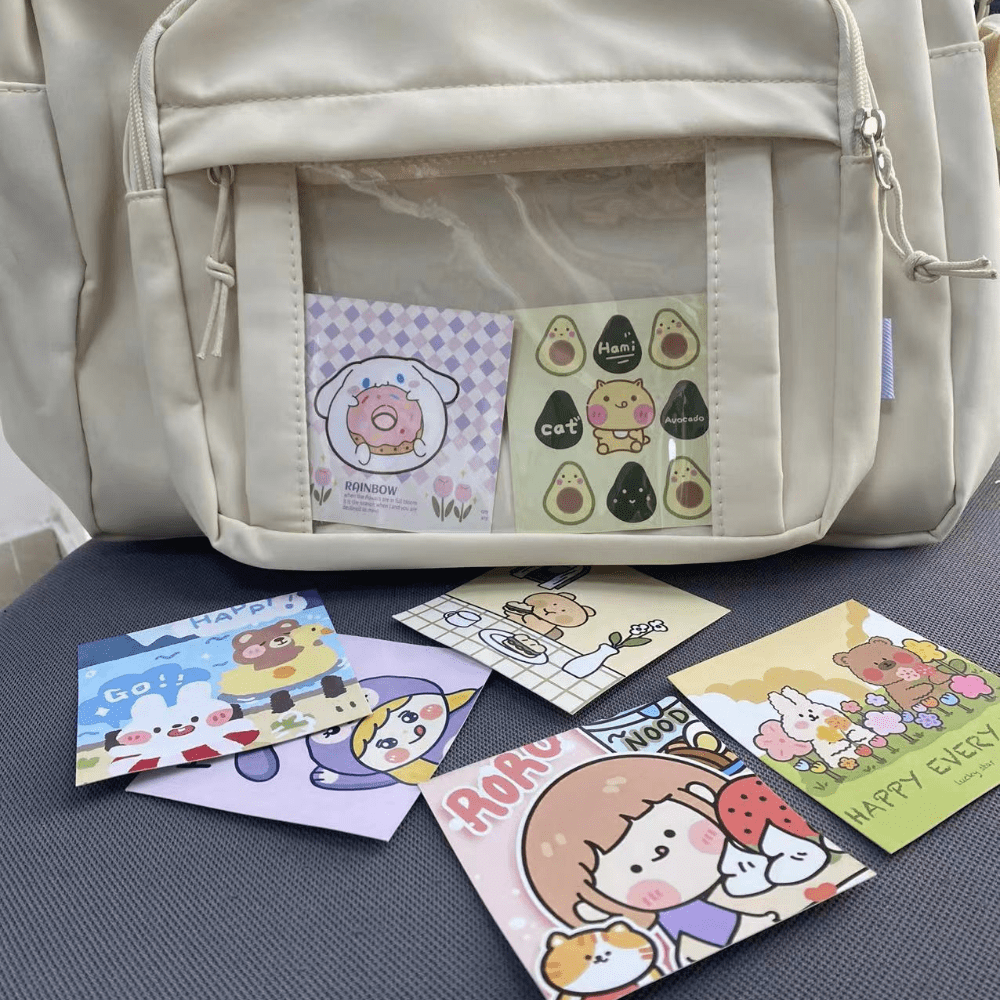 Japanese Kawaii High School Girls JK Bag Clear Transparent Handbags Book Bag Satchels Shoulder Bag Transparent Itabag Big Crossbody Bags Women Ita Bag DIY 10CM Dolls Bag Ita Bag Women