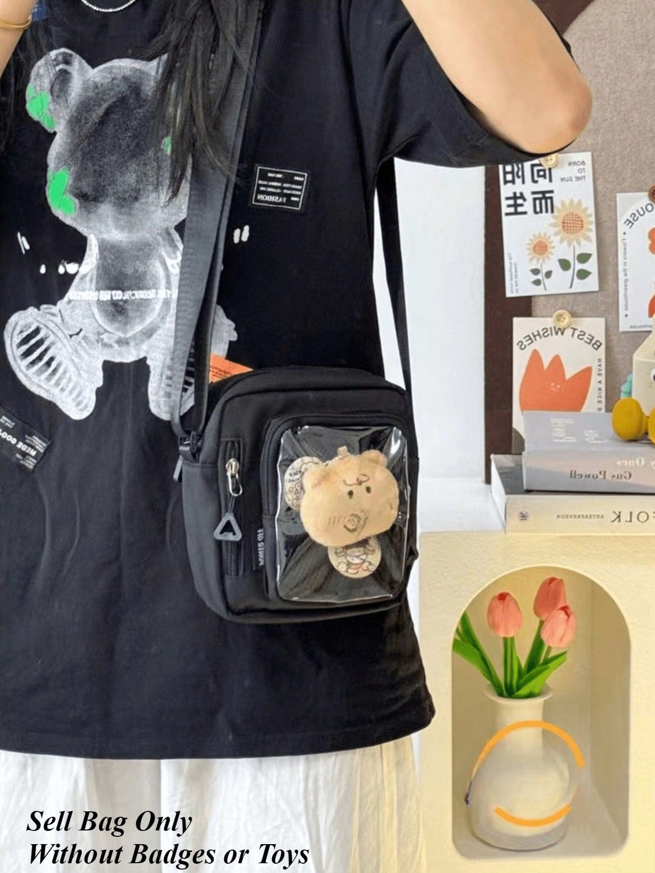 Mini Ita Bag Women Korean Casual Crossbody Bags Transparent Pocket Small Shoulder Bag Purses And Phone Ita Bag Y2K DIY Bag