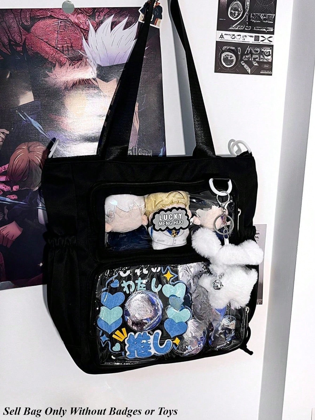 Japanese Style Teen Girls Shoulder Bag Clear Itabag Transparent Handbags New Itabag Designer Large Crossbody Bags Ita Bag Nylon Tote Bag College Student Book Bags New Hot Sell JK Itabag DIY Ita Bag Bolso Mujer