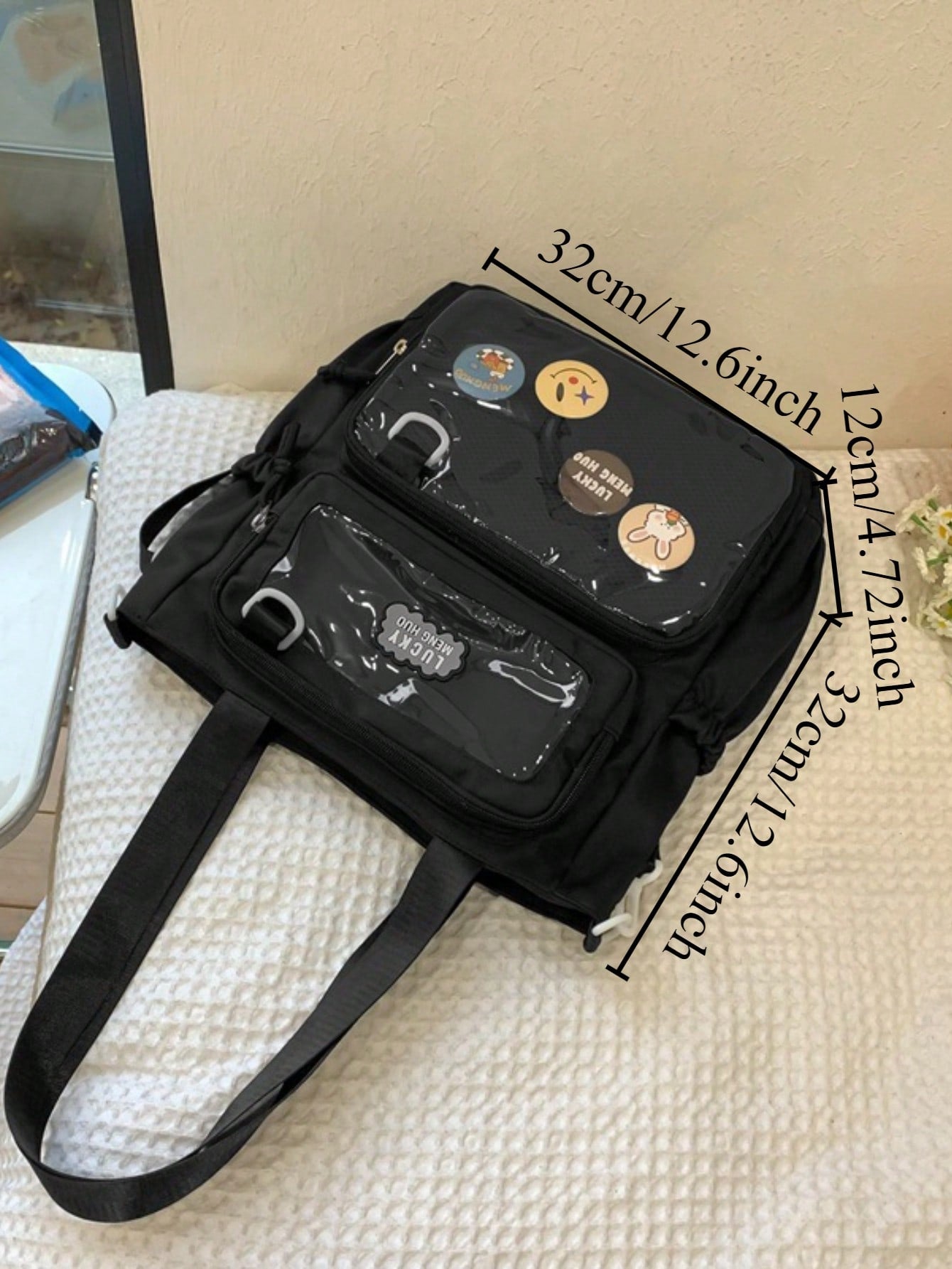 Japanese Style Teen Girls Shoulder Bag Clear Itabag Transparent Handbags New Itabag Designer Large Crossbody Bags Ita Bag Nylon Tote Bag College Student Book Bags New Hot Sell JK Itabag DIY Ita Bag Bolso Mujer