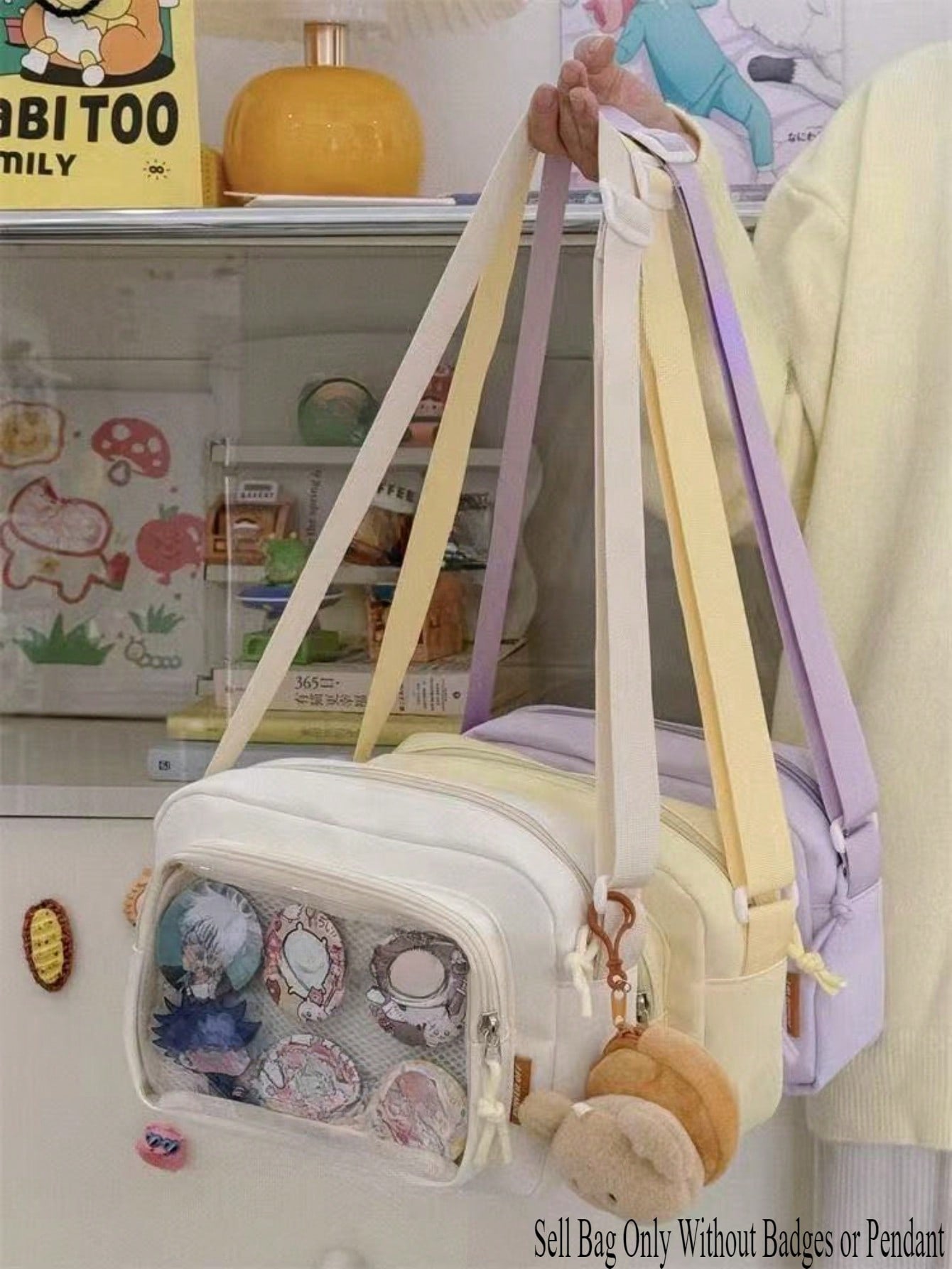 New Shoulder Bag Girls Crossbody Bags For Women Ita Bag PVC DIY With Badges Display Plate Hand Bags Girls Gifts, Fashionable Butter Yellow Bag For Women 2025 Kawaii Small Bag Girls Candy Color Transparent Clear Phone Bag And Purses