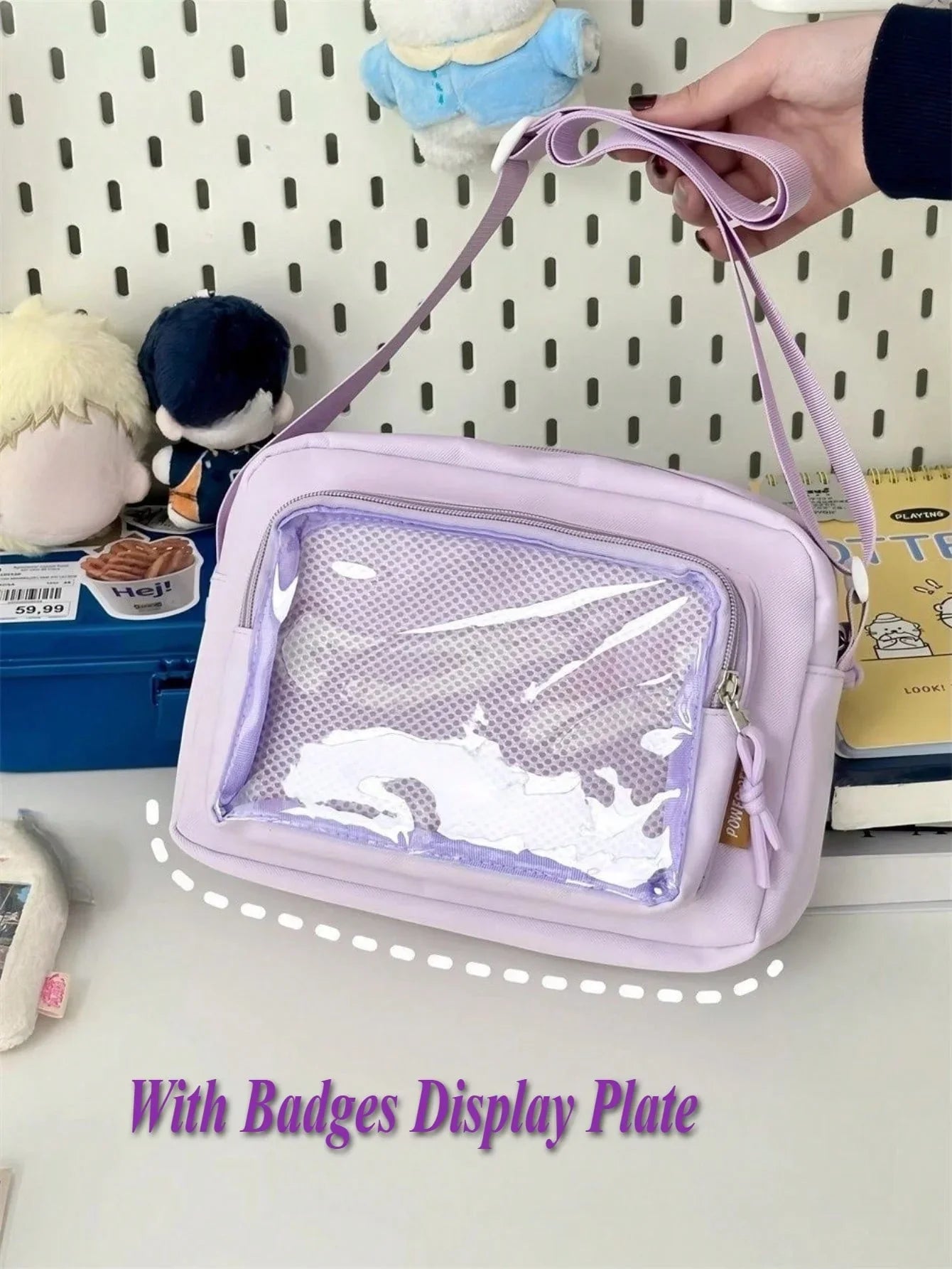New Shoulder Bag Girls Crossbody Bags For Women Ita Bag PVC DIY With Badges Display Plate Hand Bags Girls Gifts, Fashionable Butter Yellow Bag For Women 2025 Kawaii Small Bag Girls Candy Color Transparent Clear Phone Bag And Purses - Ita Bag Lover