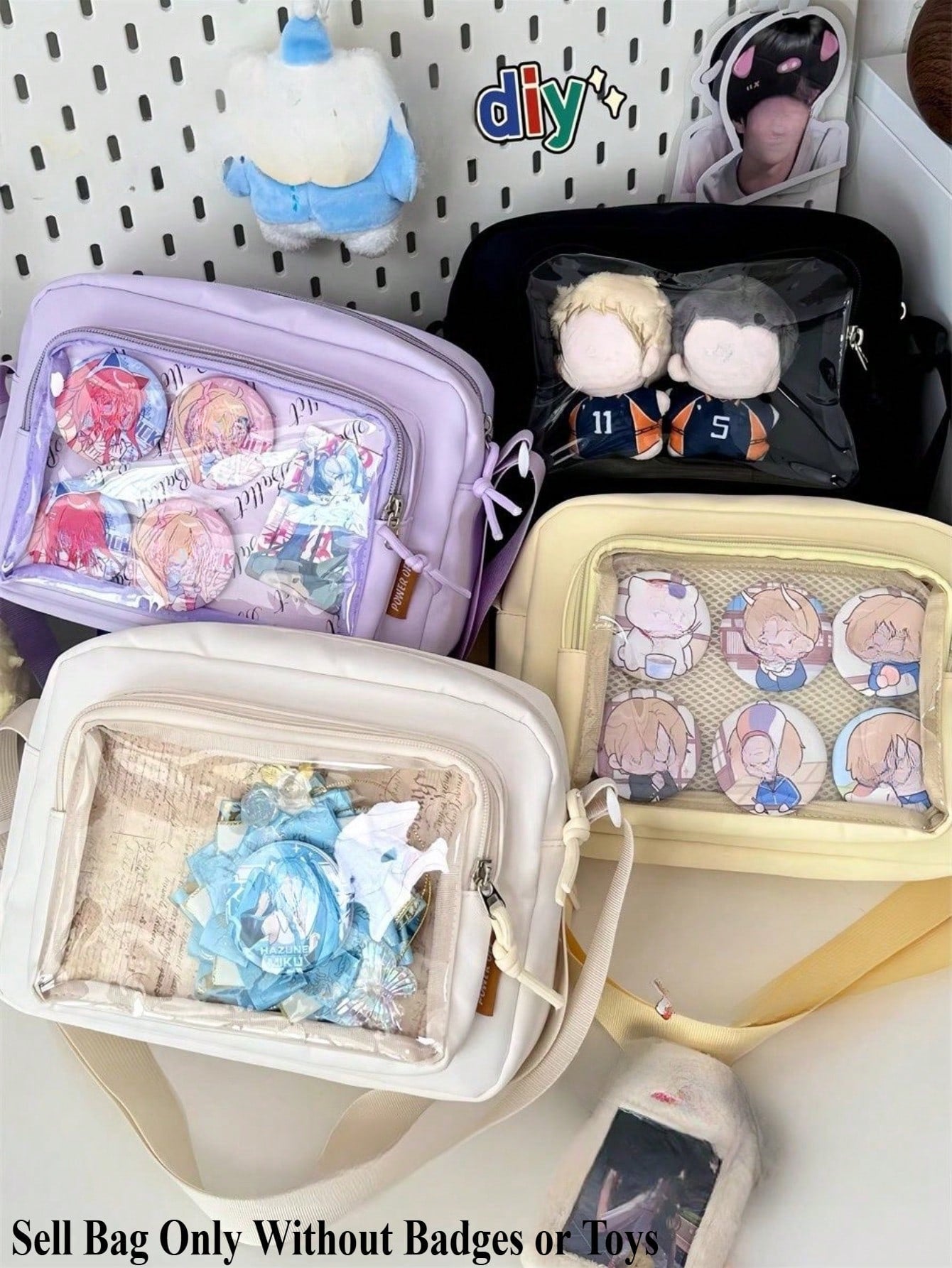 2025 Kawaii Small Itabag Girls Candy Color Transparent Clear Phone Bag And Purses New Shoulder Bag Girls Crossbody Bags For Women Ita Bag PVC DIY With Badges Display Plate Hand Bags Girls Gifts