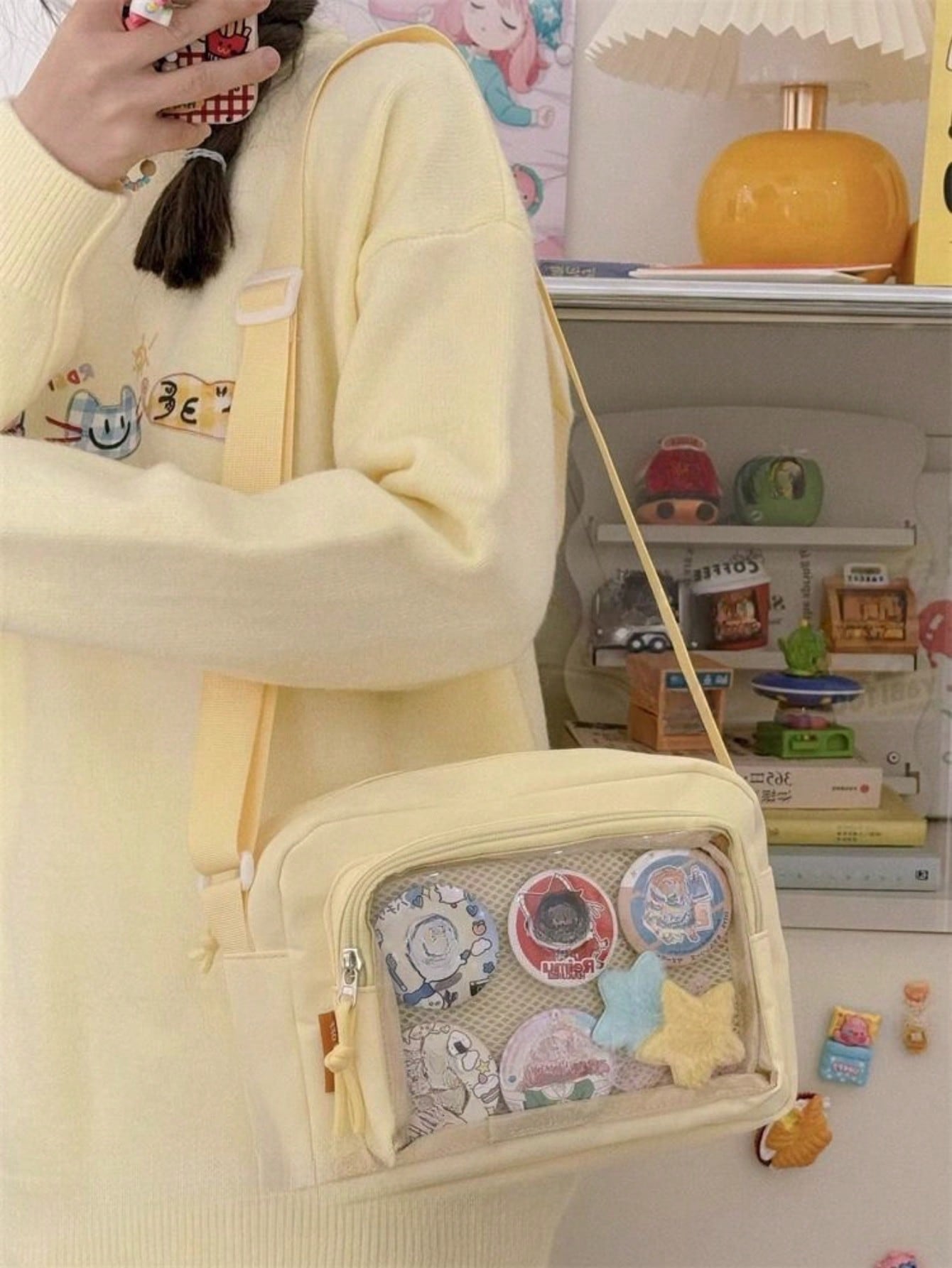 2025 Kawaii Small Itabag Girls Candy Color Transparent Clear Phone Bag And Purses New Shoulder Bag Girls Crossbody Bags For Women Ita Bag PVC DIY With Badges Display Plate Hand Bags Girls Gifts