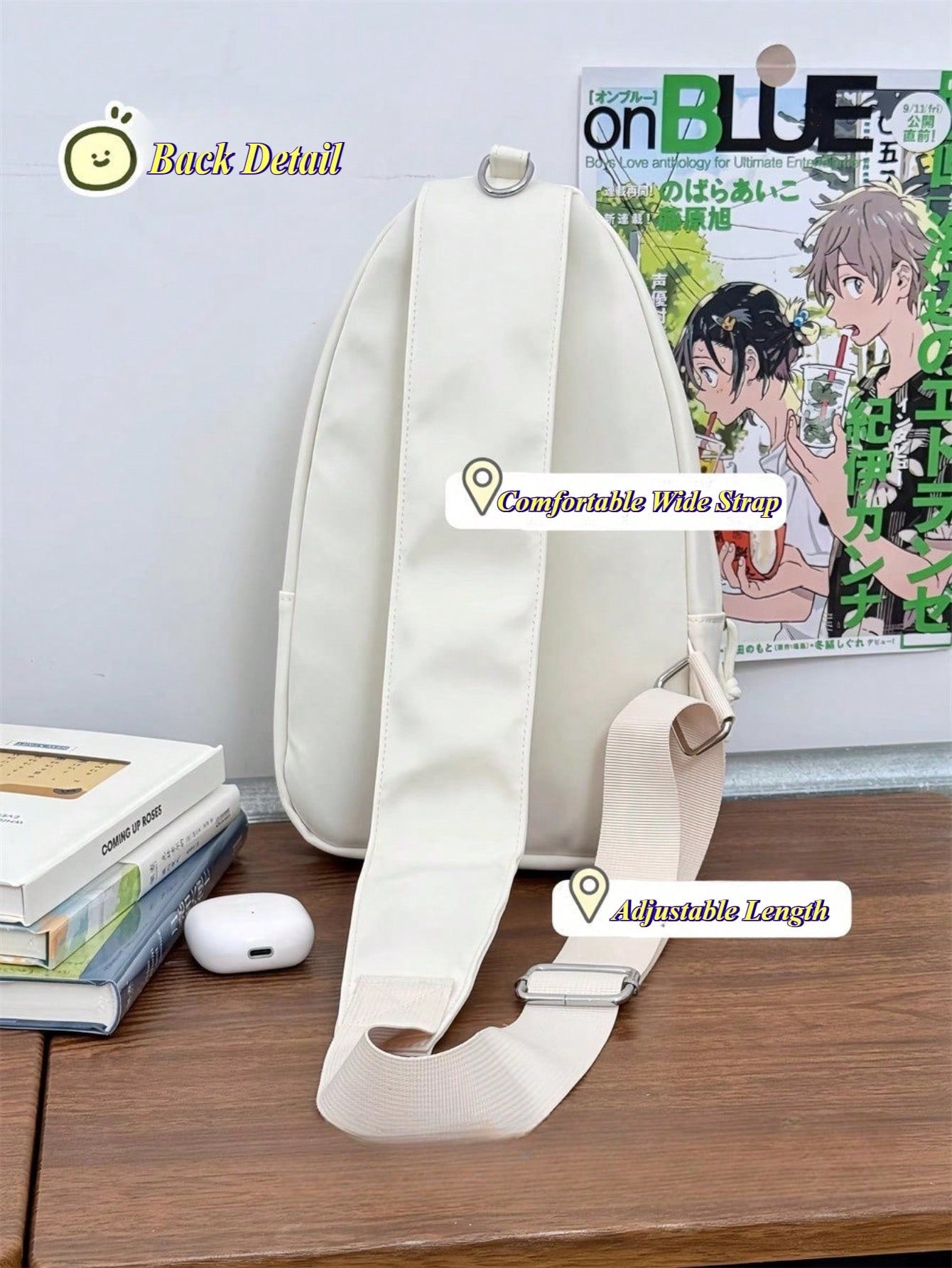 Kawaii Ita Crossbody Sling Bag for 10CM Plush – Clear Display Pocket with Insert Board | Cute Nylon Backpack for Girls, School, Anime & Comic Con Transparent Pocket, School Shoulder Bag for College Girls & Anime Fans