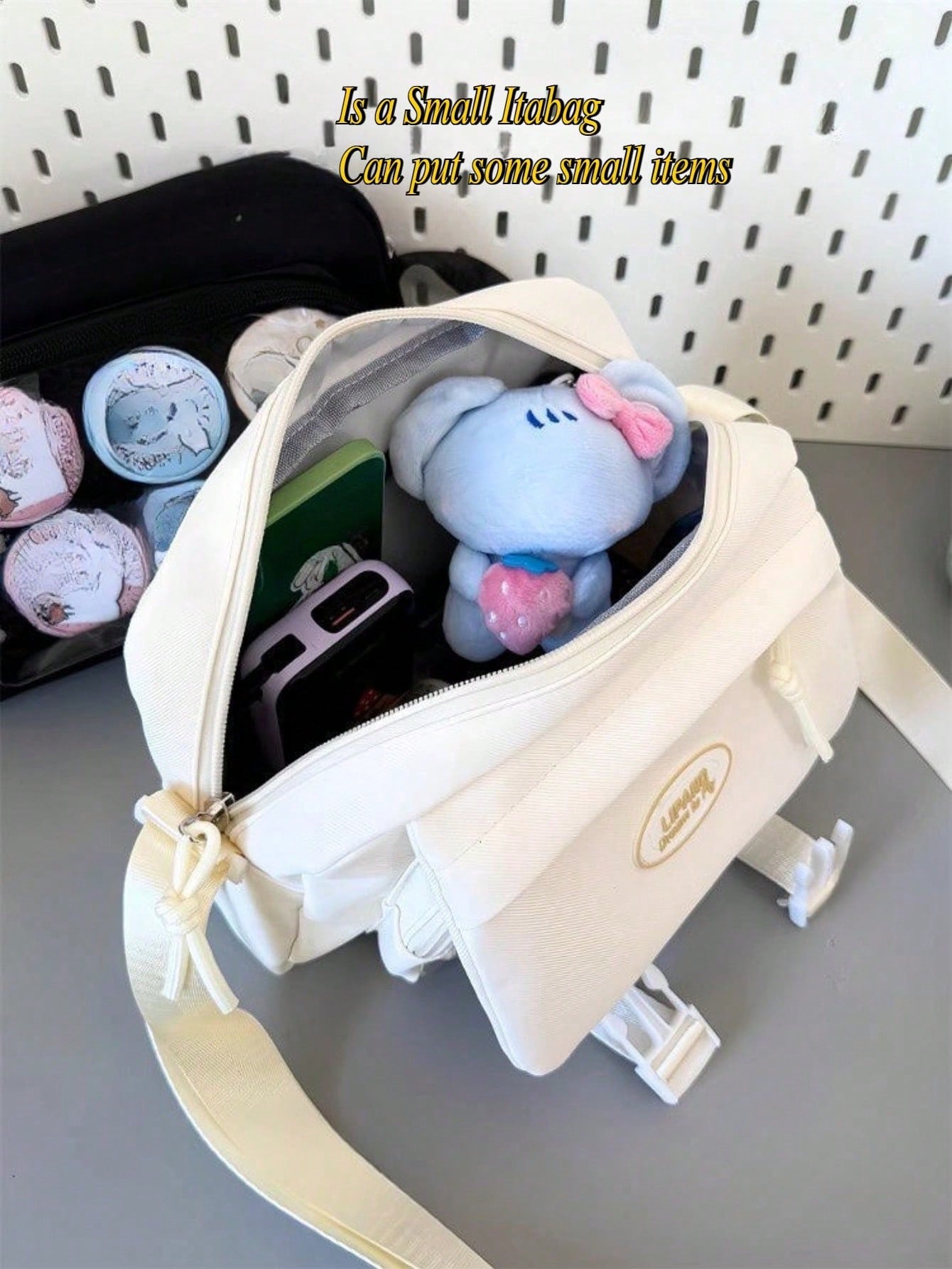 Harajuku Aesthetic Shoulder Bag Cute Pastel Crossbody Bag DIY Bag Soft Girl Large Capacity Student School Bag Multi Functional Travel Bag Anime Cosplay Storage Bag Lolita Sweet Style Ins Fashion Daily Casual Kawaii Japanese Bag Small Clear Pocket Backpack