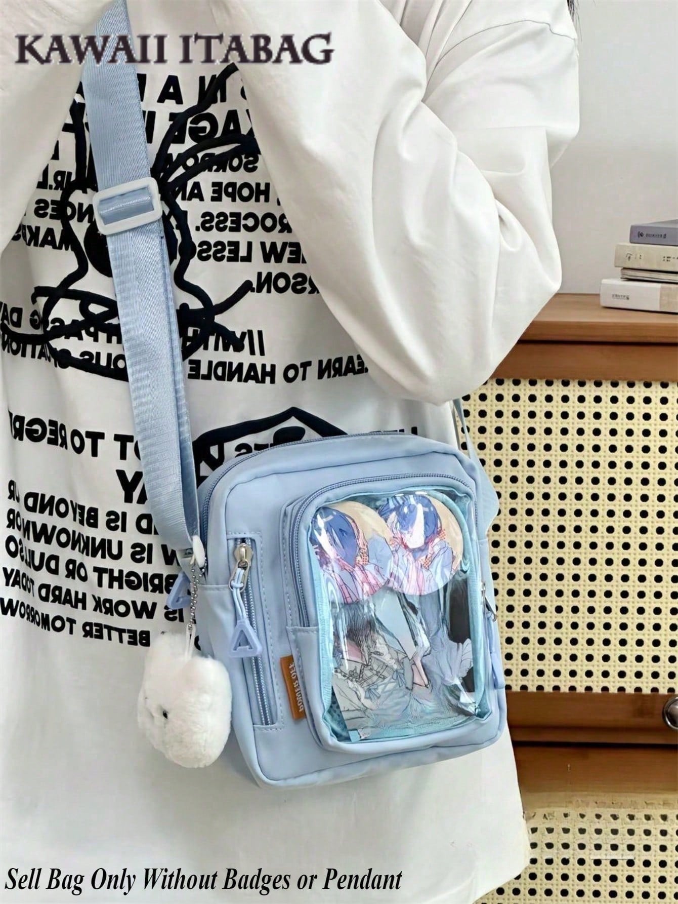 Mini Ita Bag Women Korean Casual Crossbody Bags Transparent Pocket Small Shoulder Bag Purses And Phone Ita Bag Y2K DIY Bag