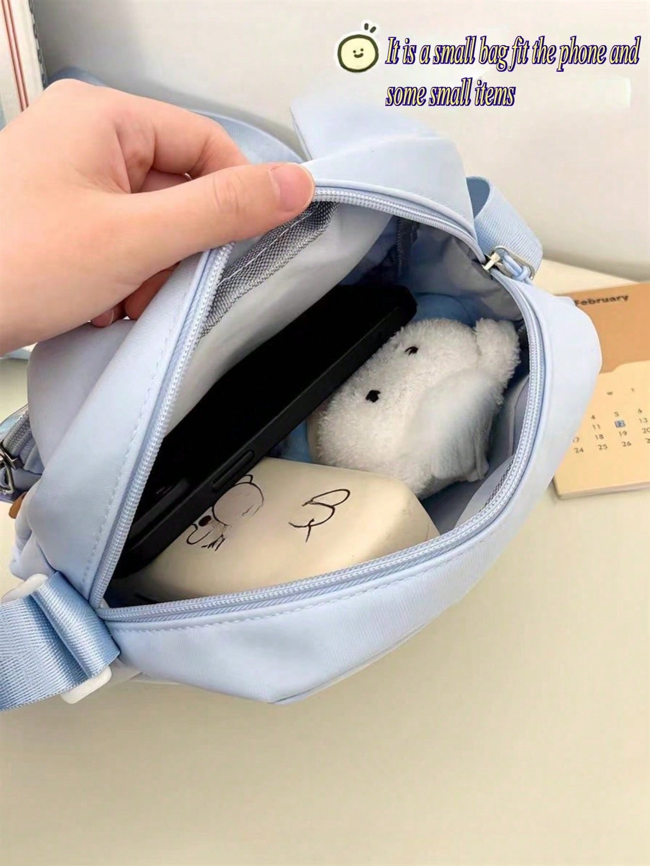 Kawaii Japanese Style Bag Women Preppy Cute Lolita Clear Bag With Ears Transparent Ita Bag Small Crossbody Bags For Women Sling Bag Purses And Handabgs Nylon PVC Portable With Badges Display Plate Bag Good Nylon Bag Gift For Girls New Fashion 2025 Bags