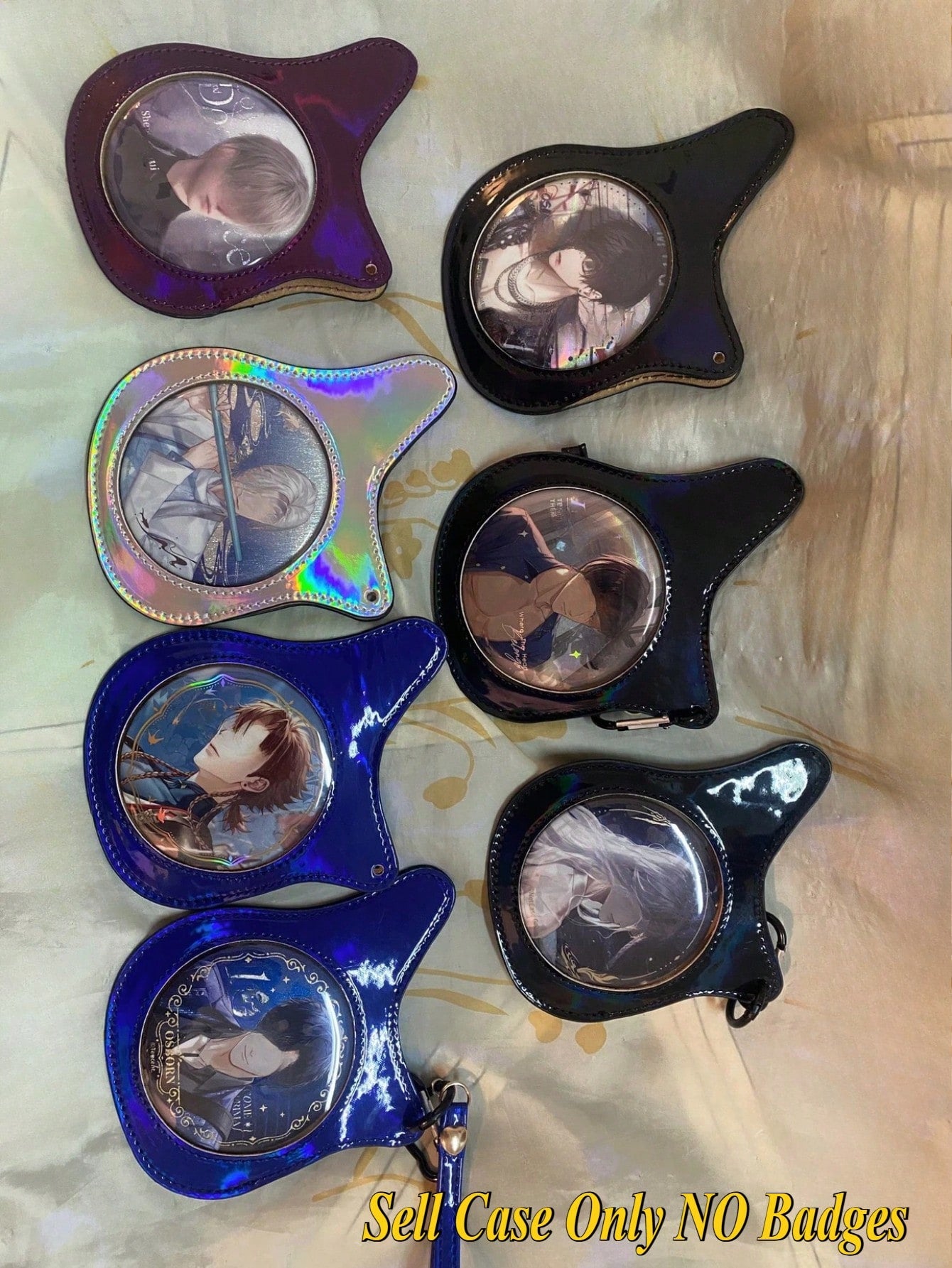 Holographic Bass Cat Ear Badge Holder Bag - 58mm/75mm Pin Display Itabag Crossbody Shoulder Purse For Anime Pins, Enamel Pins, Kawaii Accessories Bag Charm, Purse Accessory For Anime Fans, Concerts, Cosplay, Travel, Outdoor, Kawaii Style