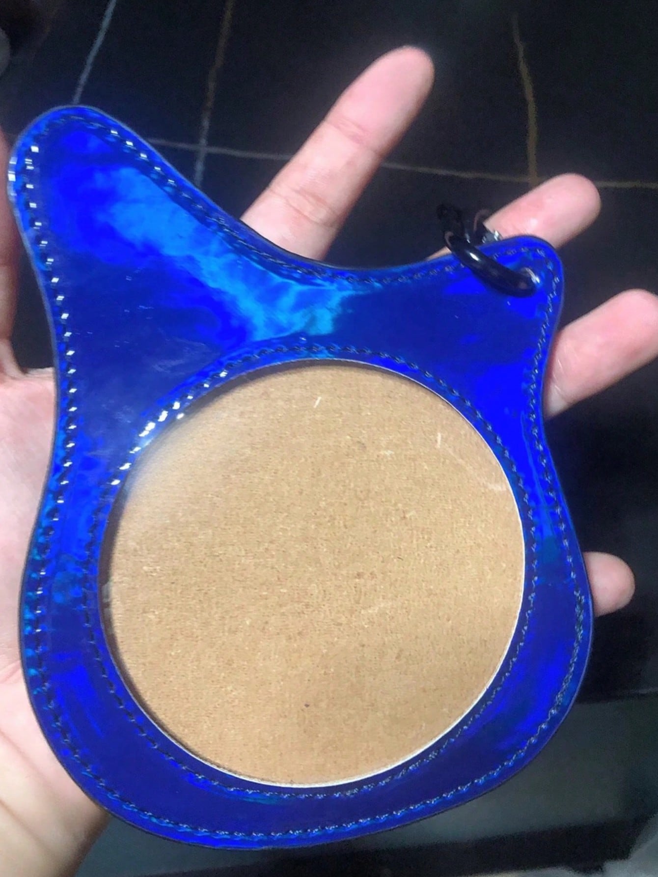 Holographic Bass Cat Ear Badge Holder Bag - 58mm/75mm Pin Display Itabag Crossbody Shoulder Purse For Anime Pins, Enamel Pins, Kawaii Accessories Bag Charm, Purse Accessory For Anime Fans, Concerts, Cosplay, Travel, Outdoor, Kawaii Style
