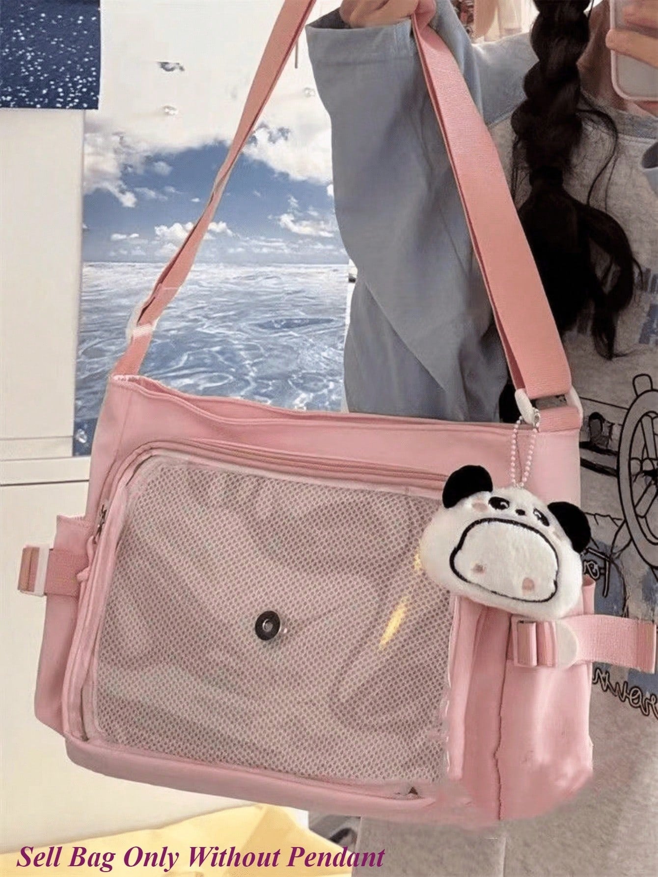 Japanese Preppy Style 2025 Kawaii Itabag Women Messenger Bag School Girls Book Transparent Crossbody Bags Women Ita Bag Cover Shoulder, Street & Japanese Style Women Bag Valentines