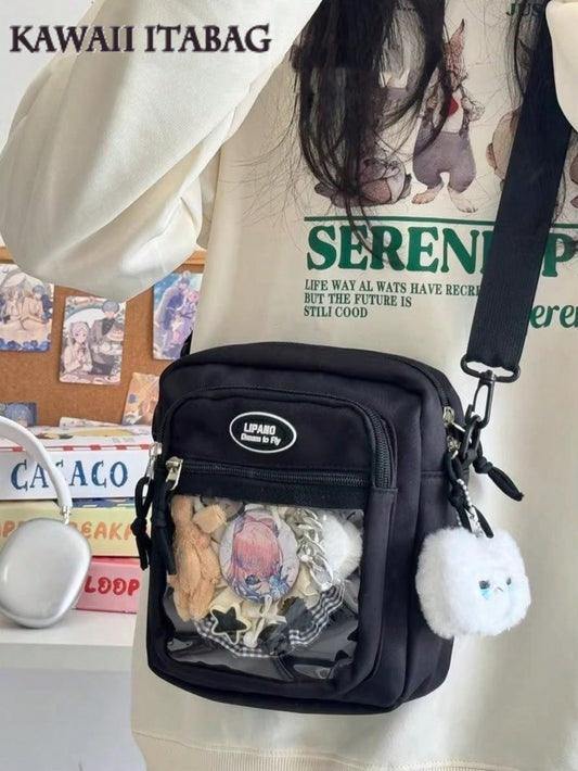 Kawaii Mini Itabag – Clear Window Crossbody Bag for Pins & Charms DIY Small Ita Bag For Dolls(5 Colors)