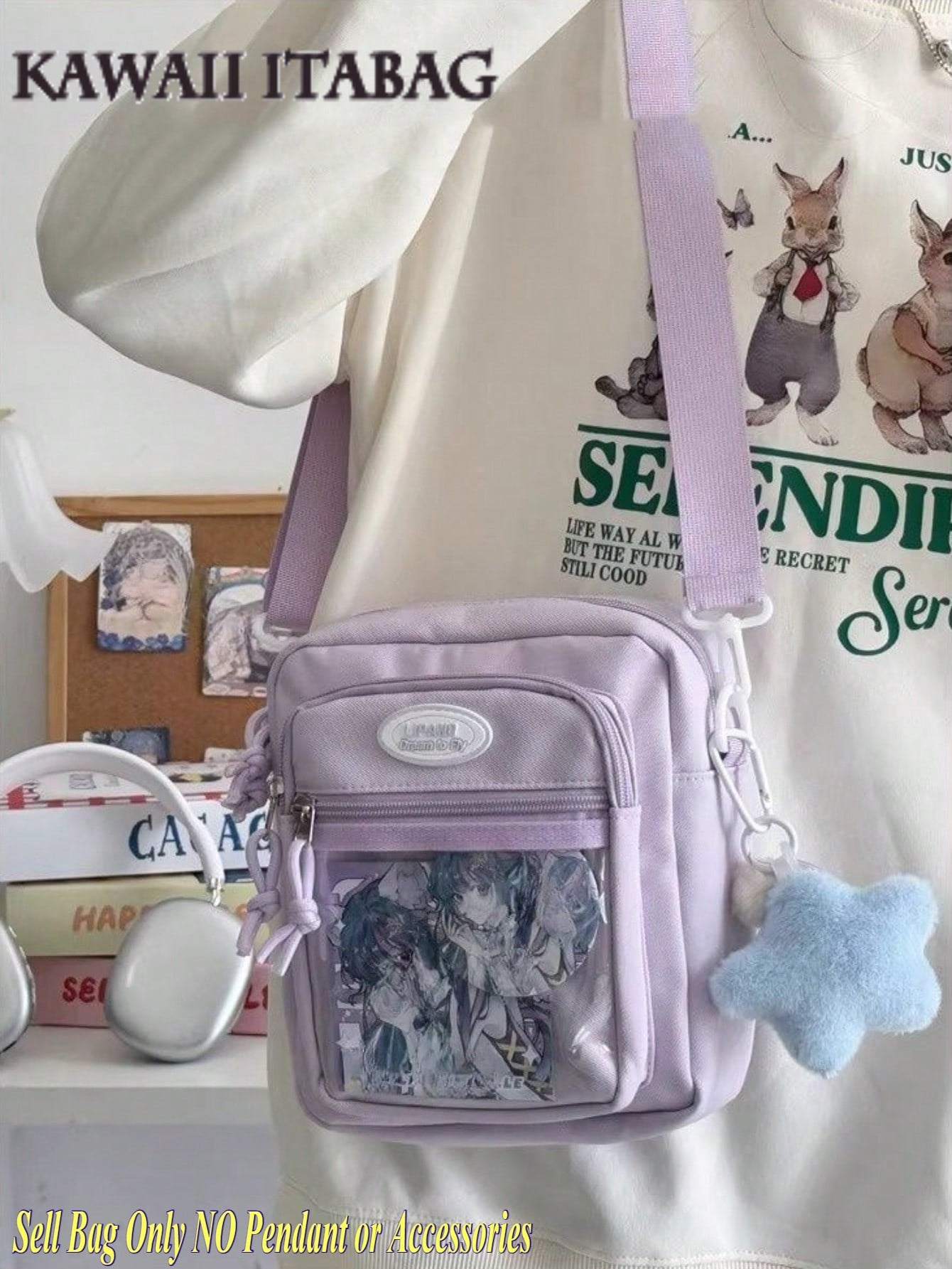 Kawaii Mini Itabag β Clear Window Crossbody Bag for Pins & Charms DIY Small Ita Bag For Dolls(5 Colors)