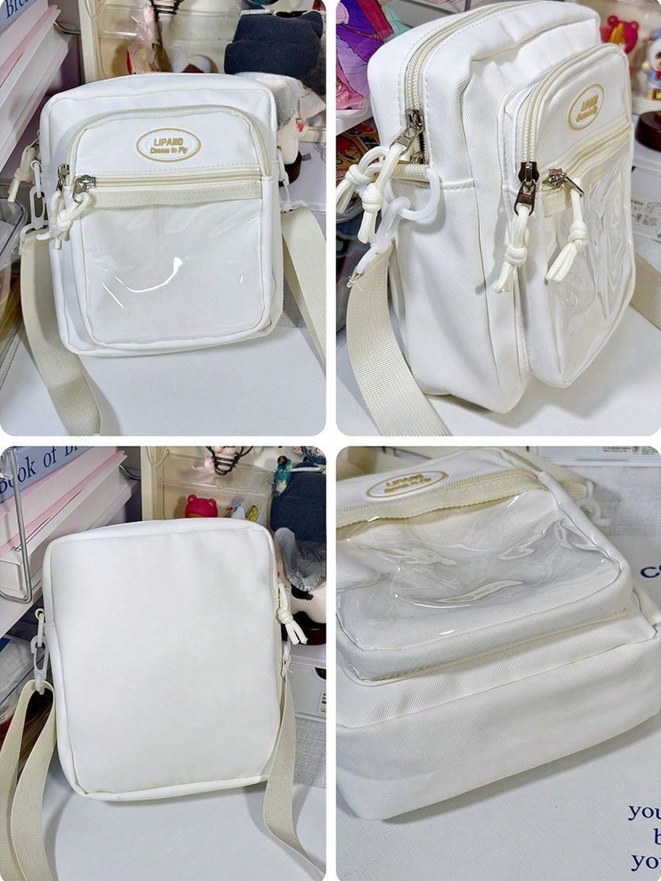 Kawaii Mini Itabag β Clear Window Crossbody Bag for Pins & Charms DIY Small Ita Bag For Dolls(5 Colors)