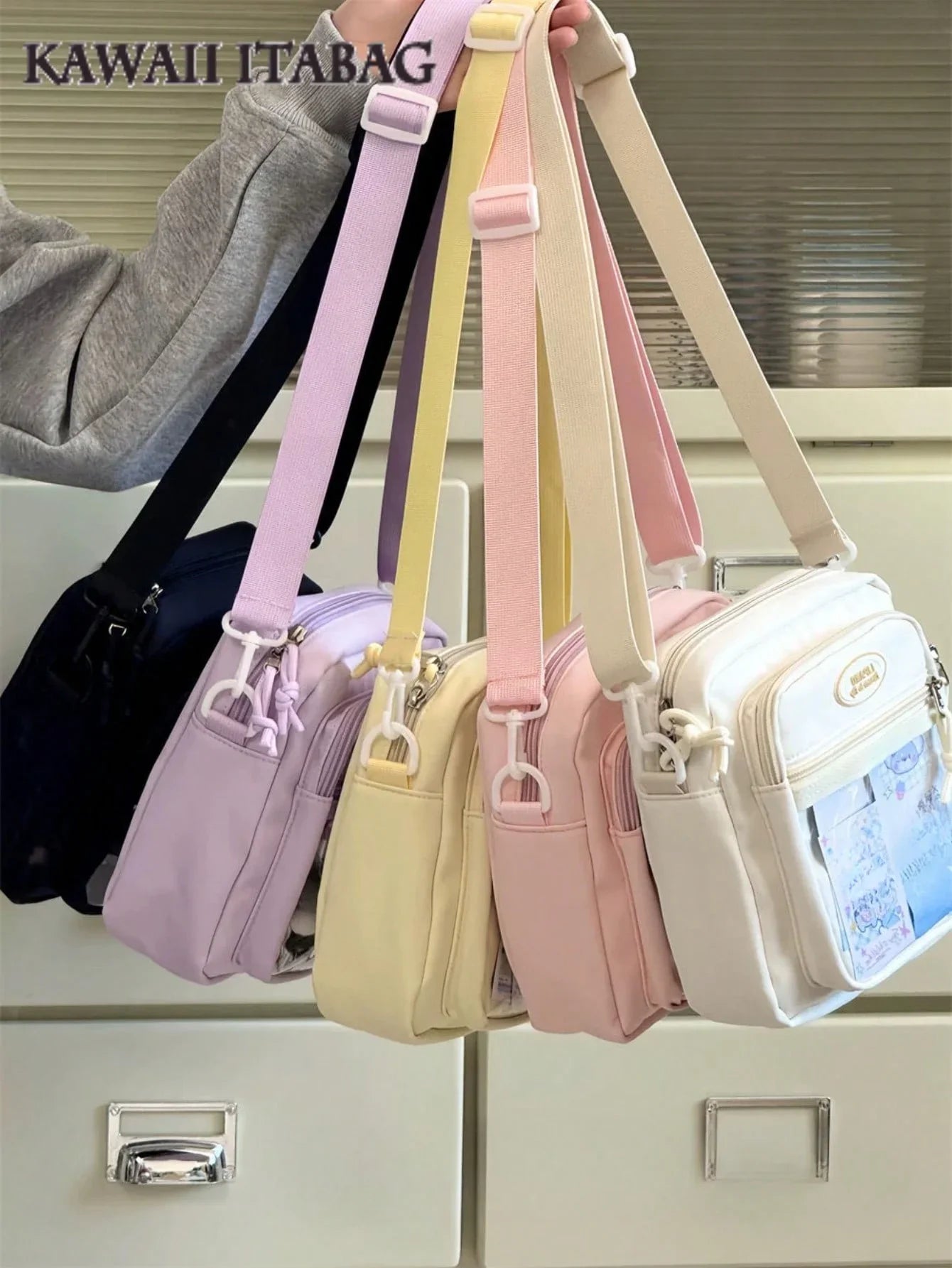 DIY Mini Shoulder Bag Purses And Handbgas Anime Fans Doll Bag Girls Back To School Gifts Small Bag For 10cm Doll Kawaii Japanese Solid Color Crossbody Bags With Clear Transparent Pocket - Ita Bag Lover