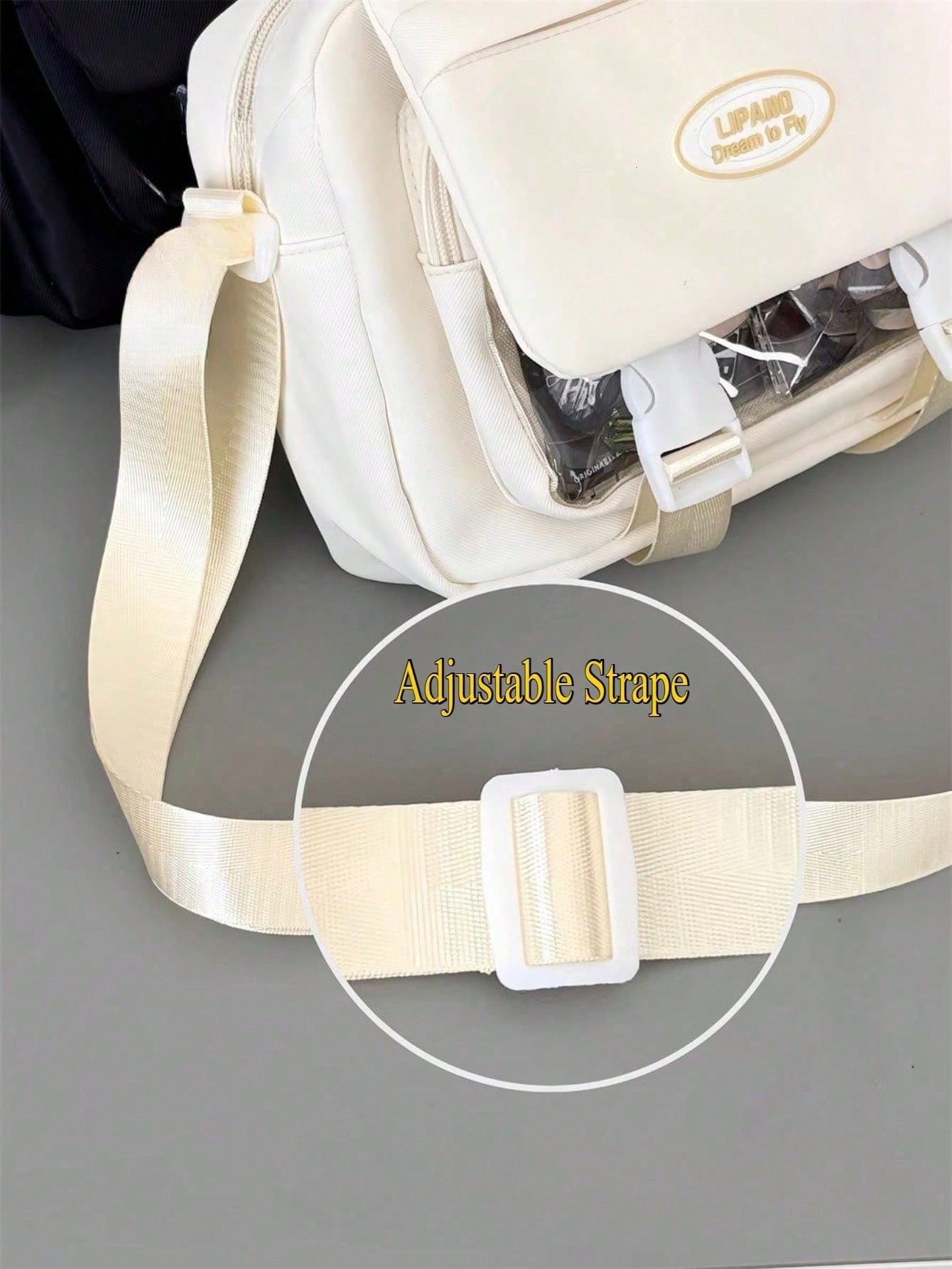 Harajuku Aesthetic Shoulder Bag Cute Pastel Crossbody Bag DIY Bag Soft Girl Large Capacity Student School Bag Multi Functional Travel Bag Anime Cosplay Storage Bag Lolita Sweet Style Ins Fashion Daily Casual Kawaii Japanese Bag Small Clear Pocket Backpack