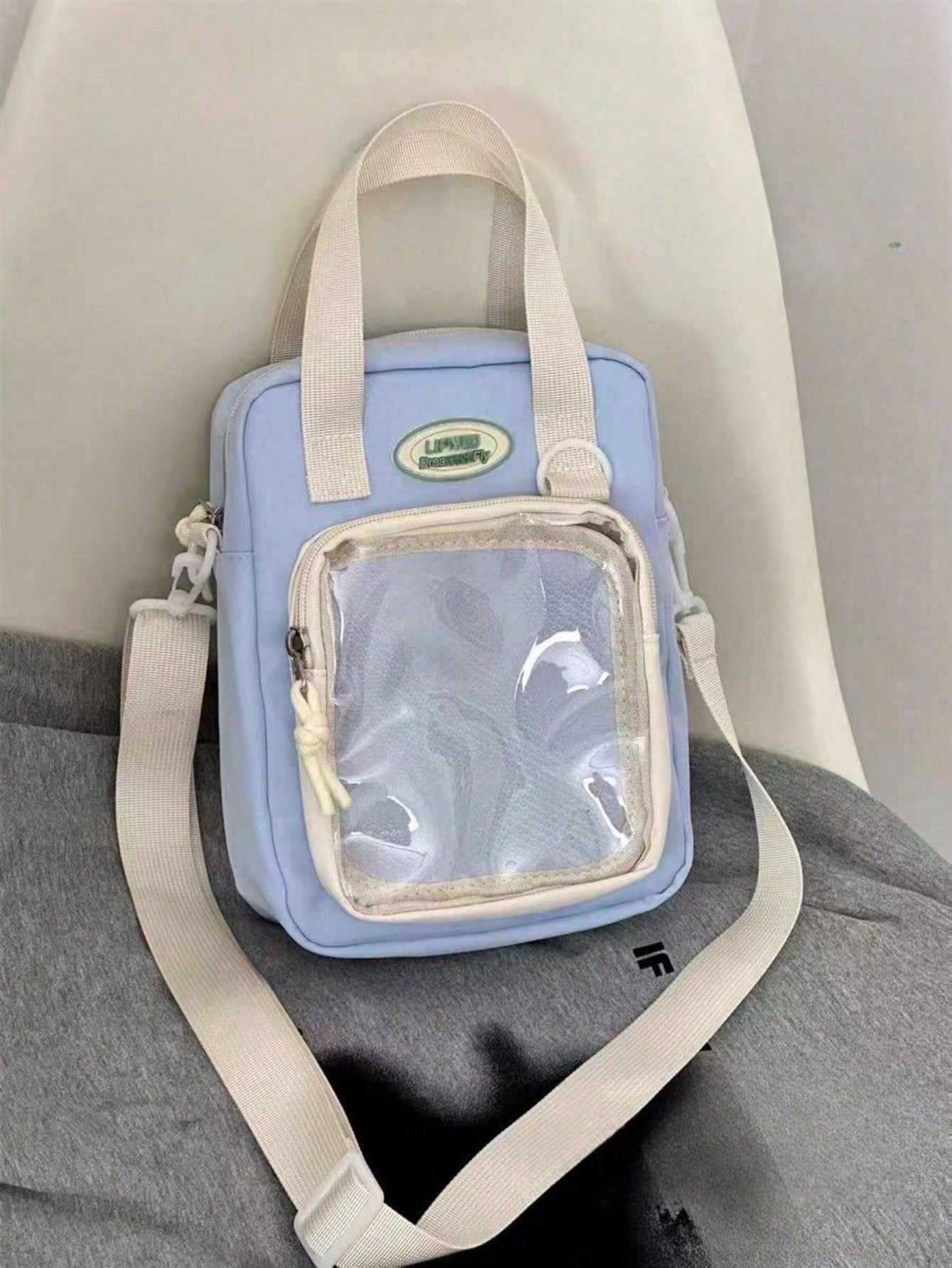 Kawaii Mini Tote Itabag – Versatile Crossbody & Handbag with Display Window Small Ita Bag Candy Color With Badges Display Plate Crossbody Bag