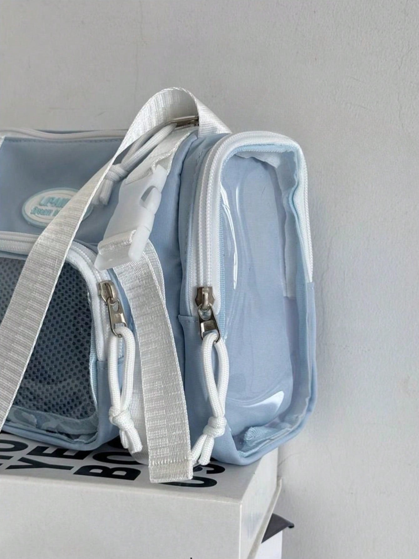 New 2025 Kawaii College Student Girls Bucket Bag 10cm Doll Side Bag Clear Transparent Bags Fashion Crossbody Bags For Women Small Purses And Handbags Shoulder Bag Girls Ita Bag JK Uniform Bag With Badges Display Plate Nylon Bags