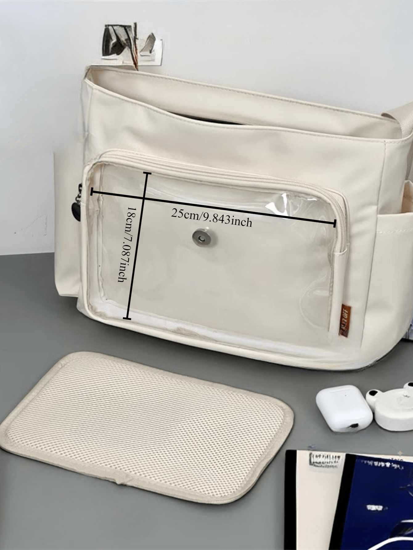 Kawaii Ita Bag – Aesthetic Anime Messenger Bag with Display Window | Cute Crossbody Shoulder Bag for Pins, Keychains & Collectibles