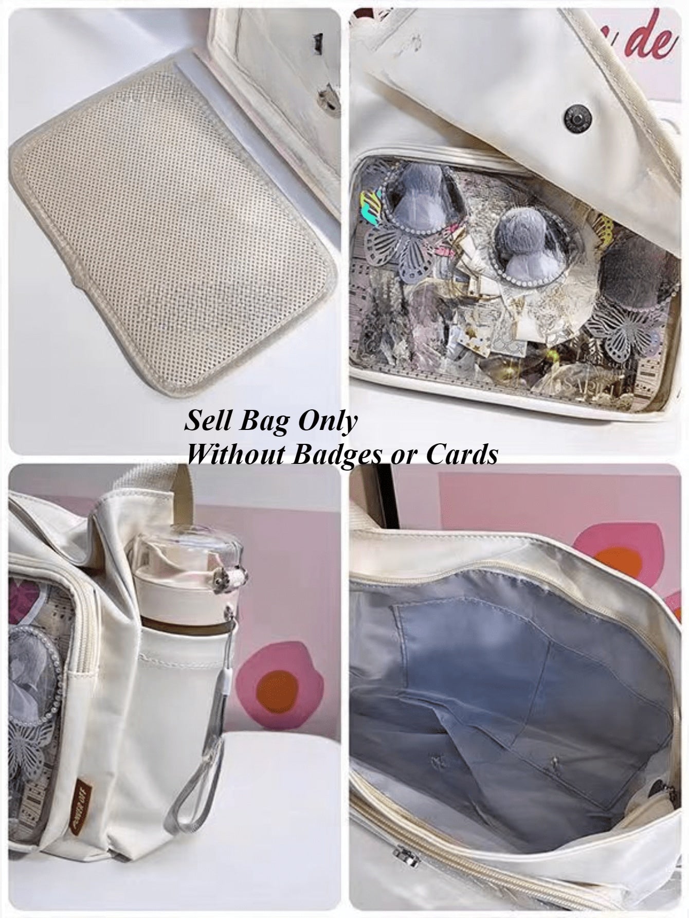 Kawaii Ita Bag – Aesthetic Anime Messenger Bag with Display Window | Cute Crossbody Shoulder Bag for Pins, Keychains & Collectibles