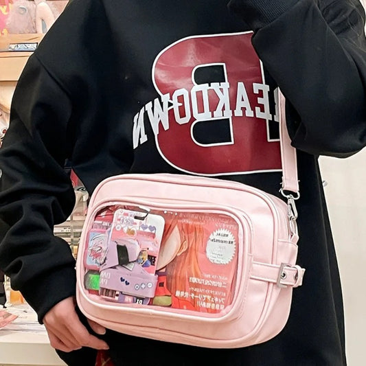 Y2K Camera Ita Bag | Clear Window Crossbody for Anime Pins & Photocards