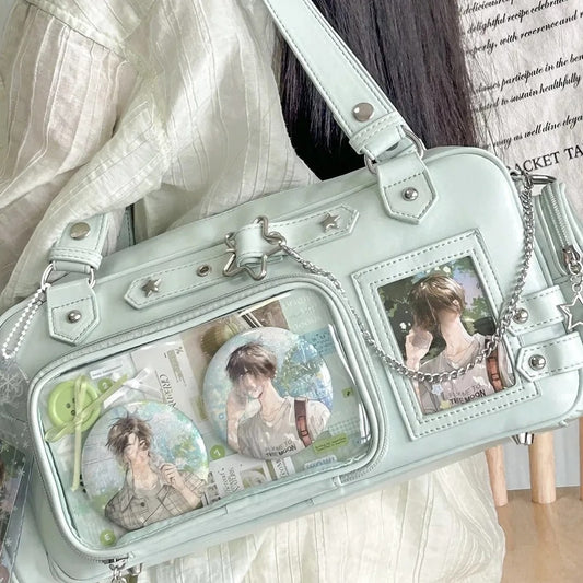 Star Chain Ita Bag — Boston Tote with Detachable Display Pouch for Anime Pins & Photocards