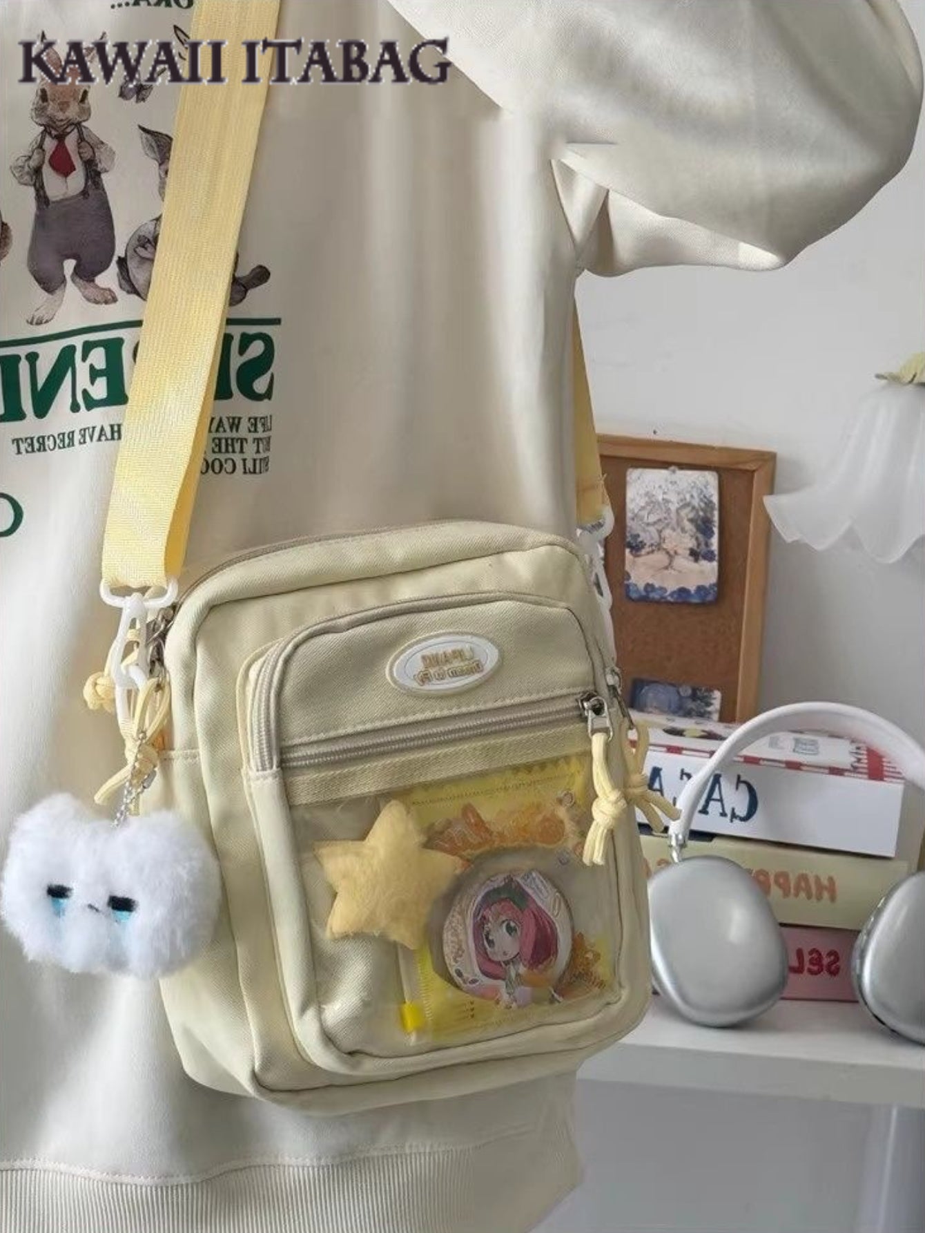 Kawaii Mini Itabag β Clear Window Crossbody Bag for Pins & Charms DIY Small Ita Bag For Dolls(5 Colors)