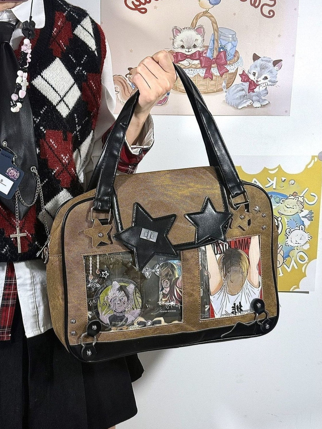 Y2K Star Ita Tote Bags: Dual Mesh Windows & 3-Way Carry Guide