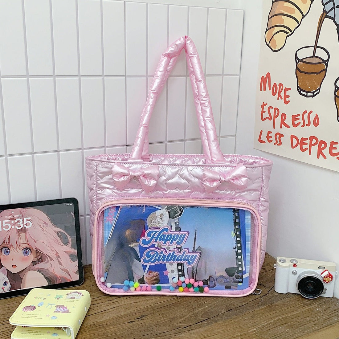 Quilted Ita Tote Bags: Mesh Display Windows & What Works Inside