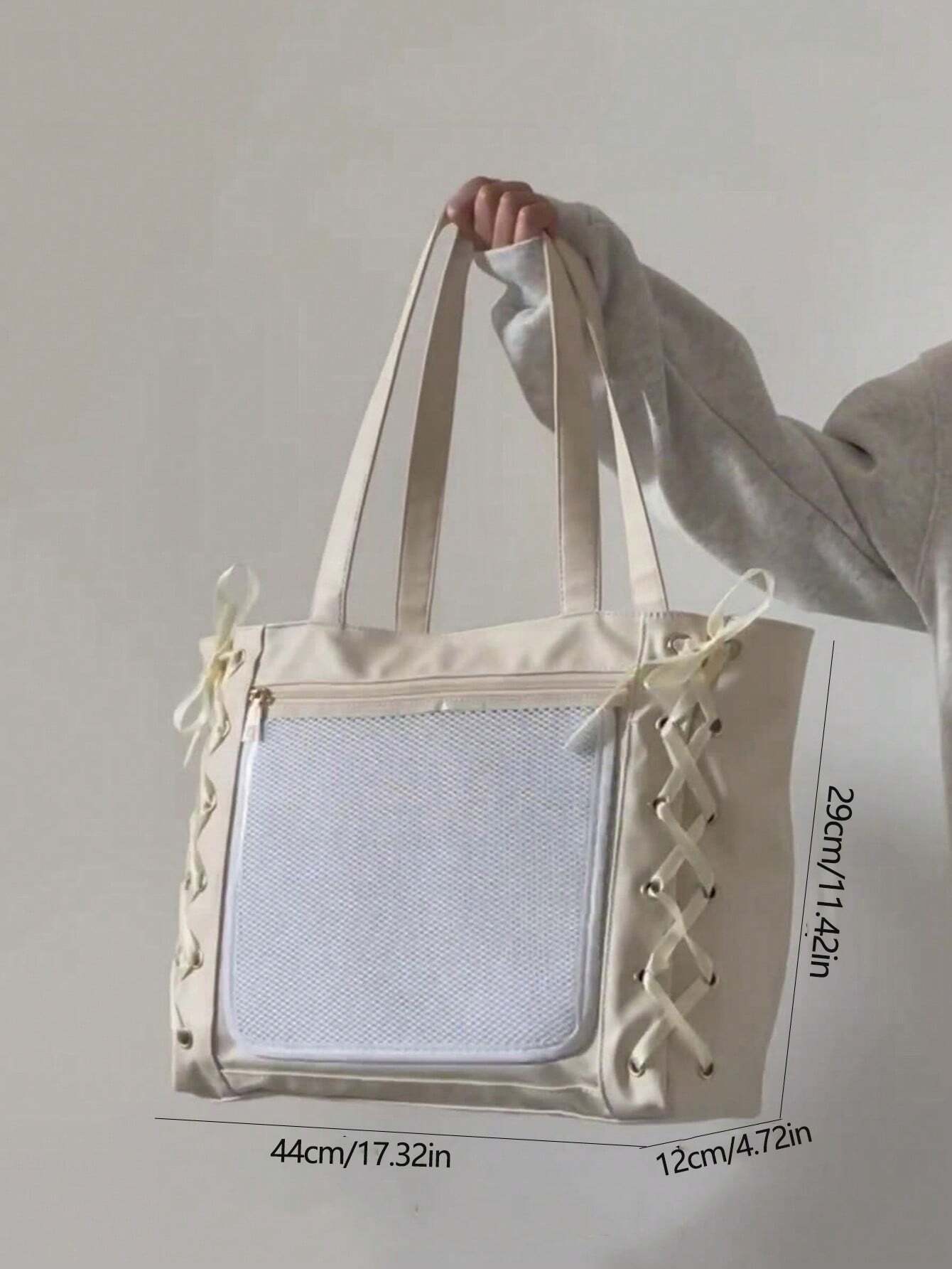 Bow-knot Large Itabag Transparent PU Tote Handbags