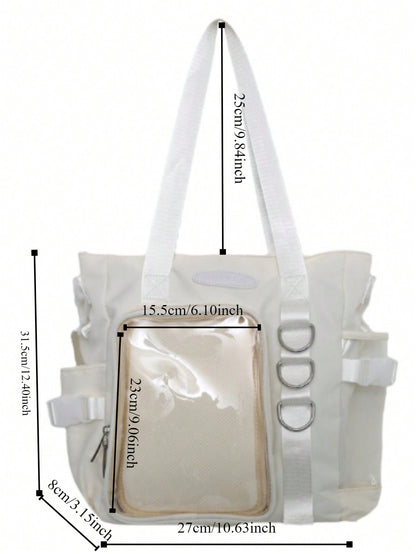 Japanese Kawaii Itabag DIY Badges Display Plate College Student Shoulder Bag Nylon Purses And Handbags Tote Crossbody Bags JK High Quality School Book Bag Ita Bag, Street & Japanese Style Women Bag