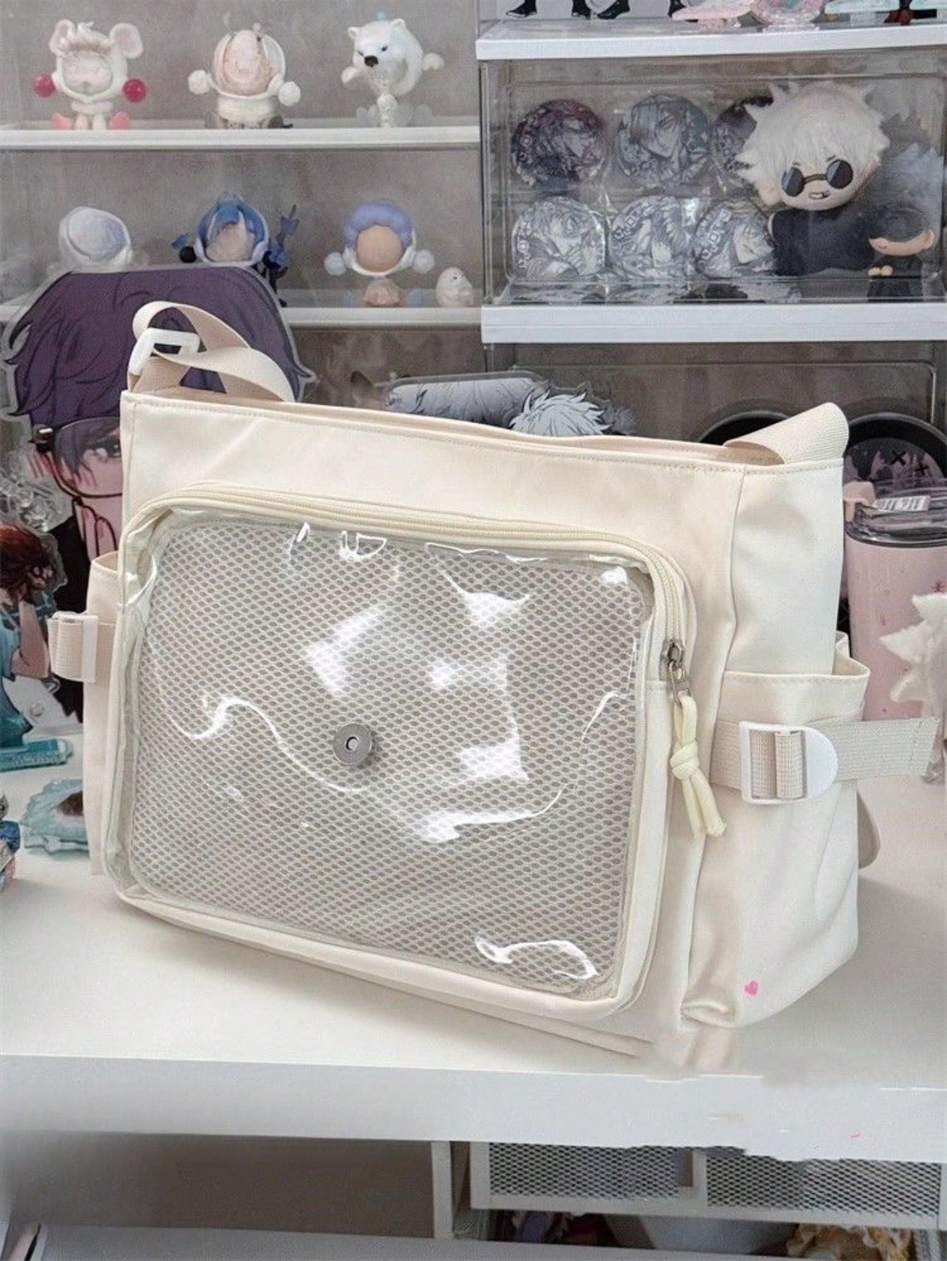 Neue 2025 Kawaii Itabag Damen Messenger Bag, Transparente Umhängetaschen für Schulmädchen, Kontrastfarbene Ita Bag Cover Schultertasche, Street &amp; Japanischer Stil Damentasche