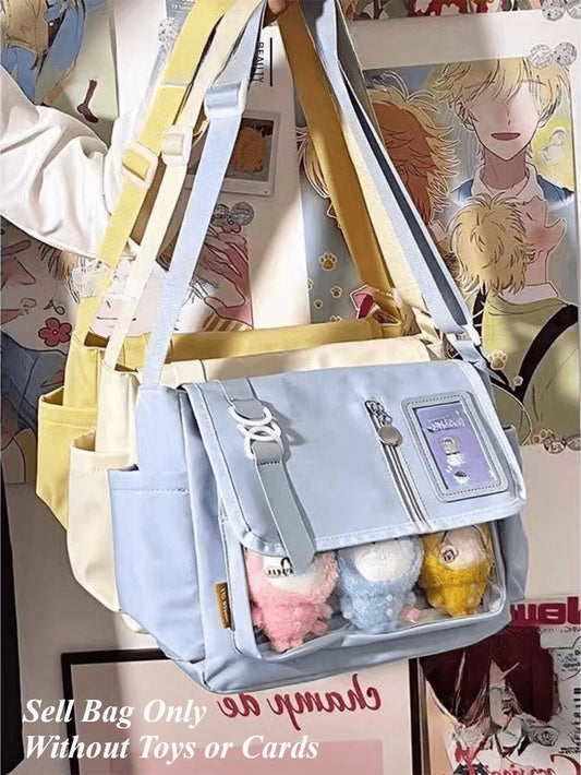 Japanese Harajuku Itabag Women New 2025 Back to School Messenger Bag With Badges Display Plate Crossbody Bags Women College Student Kawaii Ita Bag Shoulder Bag Girls Bolso Mujer