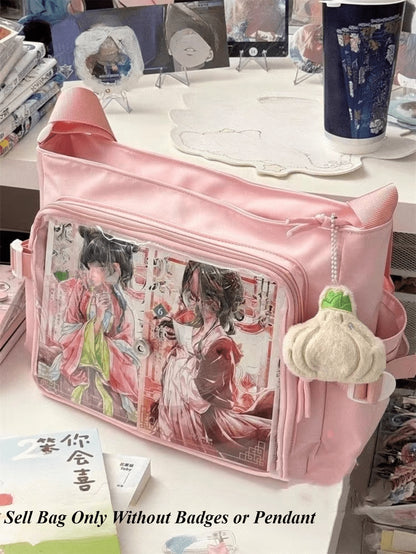 Neue 2025 Kawaii Itabag Damen Messenger Bag, Transparente Umhängetaschen für Schulmädchen, Kontrastfarbene Ita Bag Cover Schultertasche, Street &amp; Japanischer Stil Damentasche