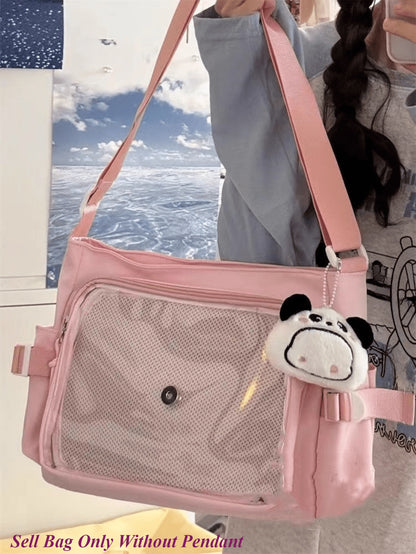Neue 2025 Kawaii Itabag Damen Messenger Bag, Transparente Umhängetaschen für Schulmädchen, Kontrastfarbene Ita Bag Cover Schultertasche, Street &amp; Japanischer Stil Damentasche