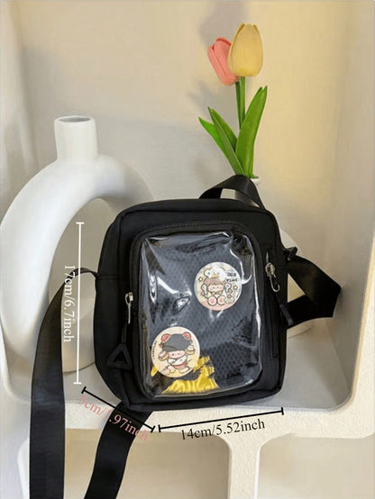 Mini Ita Bag Women Korean Casual Crossbody Bags Transparent Pocket Small Shoulder Bag Purses And Phone Ita Bag Y2K DIY Bag