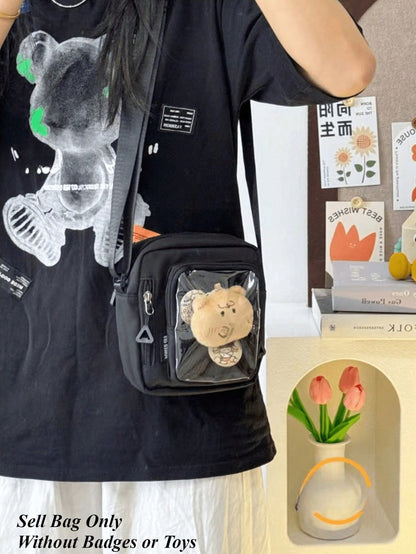 Mini Ita Bag Women Korean Casual Crossbody Bags Transparent Pocket Small Shoulder Bag Purses And Phone Ita Bag Y2K DIY Bag
