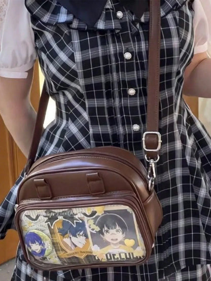 Ita Bag Crossbody Small Messenger Bag with Clear Window for Pins and Anime Merch Tote Handbag - Ita Bag Lover