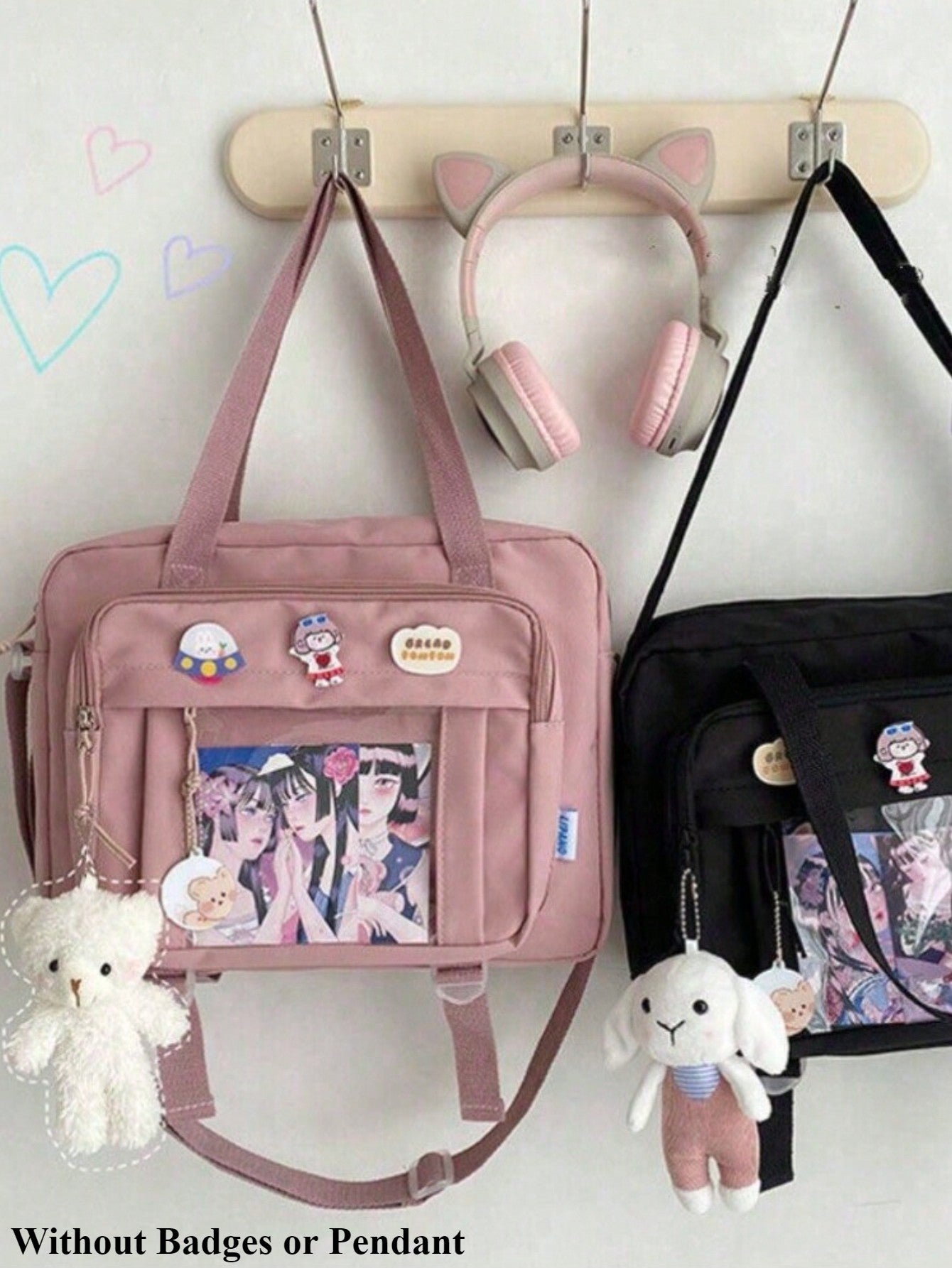 日本の女子高生JKバッグ 透明ハンドバッグ ブックバッグ サッチェル ショルダーバッグ 痛バッグ 大きな斜め掛けバッグ レディース 痛バッグ ストリート＆和風レディースバッグ