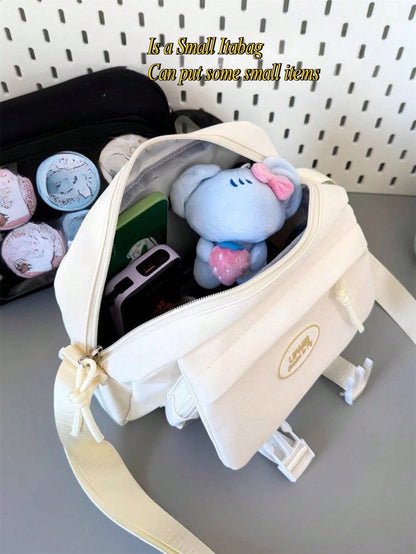 Harajuku Aesthetic Shoulder Bag Cute Pastel Crossbody Bag DIY Bag Soft Girl Large Capacity Student School Bag Multi Functional Travel Bag Anime Cosplay Storage Bag Lolita Sweet Style Ins Fashion Daily Casual Kawaii Japanese Bag Small Clear Pocket Backpack